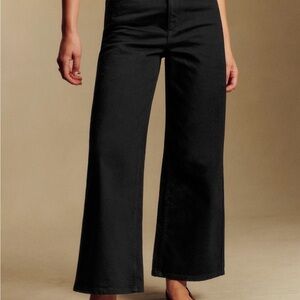 Sézane Le Crop Women's Black Wide-Leg Jeans